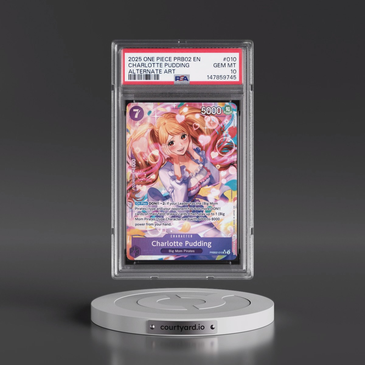 2025 One Piece PRB02-Premium Booster -One Piece Card the Best- Vol.2 #010 Charlotte Pudding - Alternate Art (PSA 10 GEM MINT)