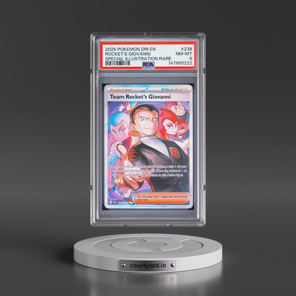 2025 Pokémon Dri EN-Destined Rivals #238 Team Rocket's Giovanni - Special Illustration Rare (PSA 8 NM-MT)