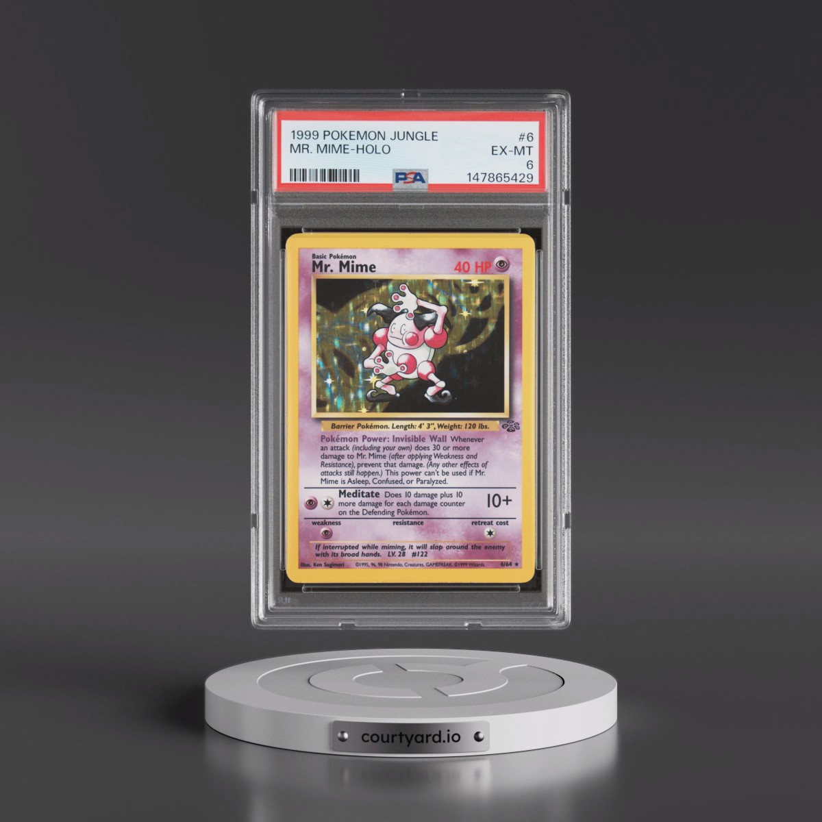 1999 Pokémon Jungle #6 Mr. Mime - Holo (PSA 6 EX-MT)