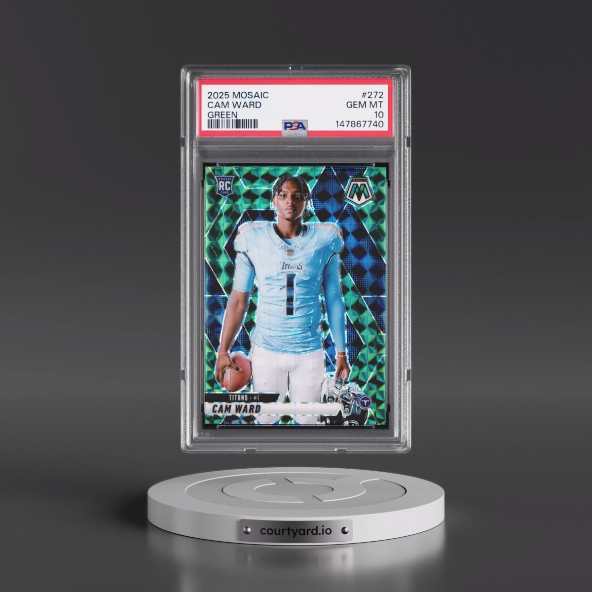 2025 Panini Mosaic Cam Ward - Green #272 PSA 10