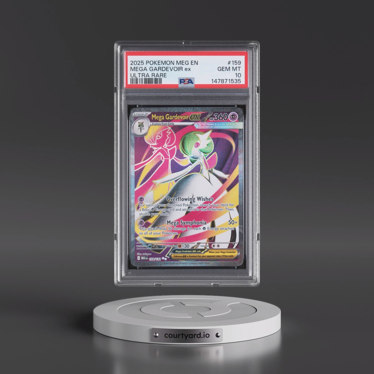 2025 Pokémon Meg EN-Mega Evolution #159 Mega Gardevoir EX - Holo Ultra Rare (PSA 10 GEM MINT)