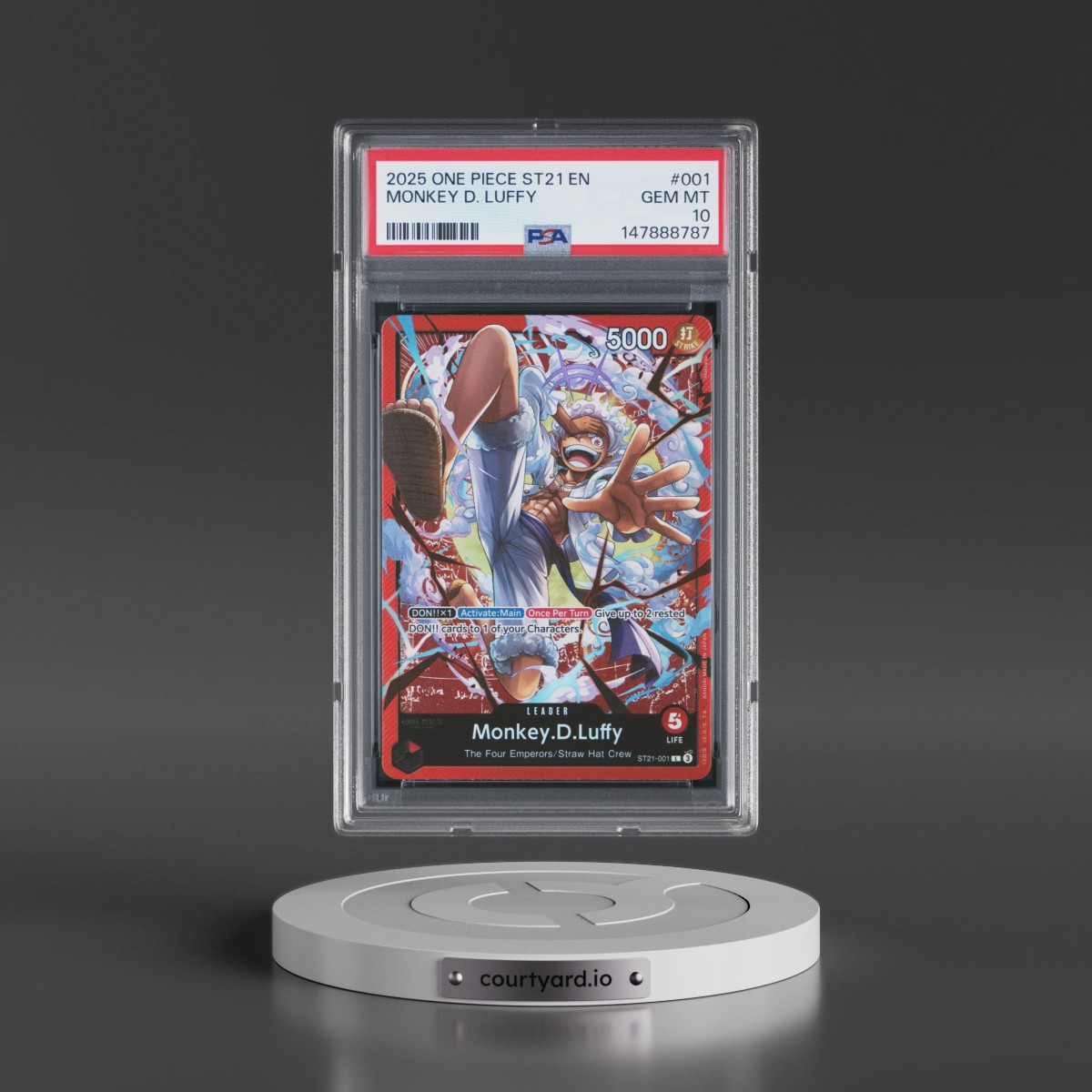 2025 One Piece Starter Deck ST21-EX Gear 5 #001 Monkey D. Luffy (PSA 10 GEM MINT)