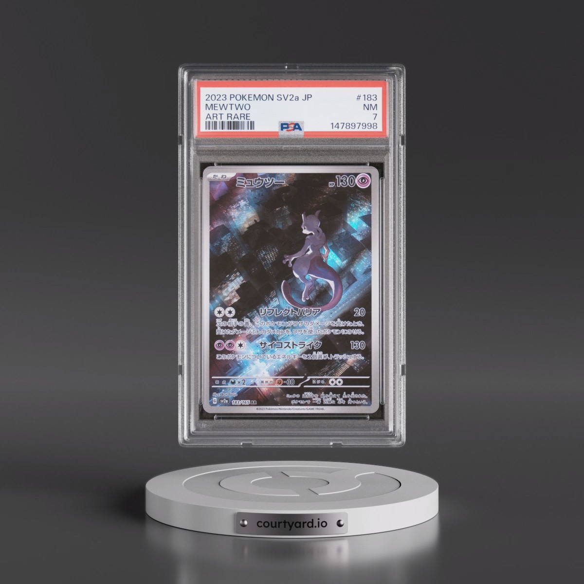 2023 Pokémon Sv2a-Pokémon Card 151 #183 Mewtwo - Art Rare (PSA 7 NM)