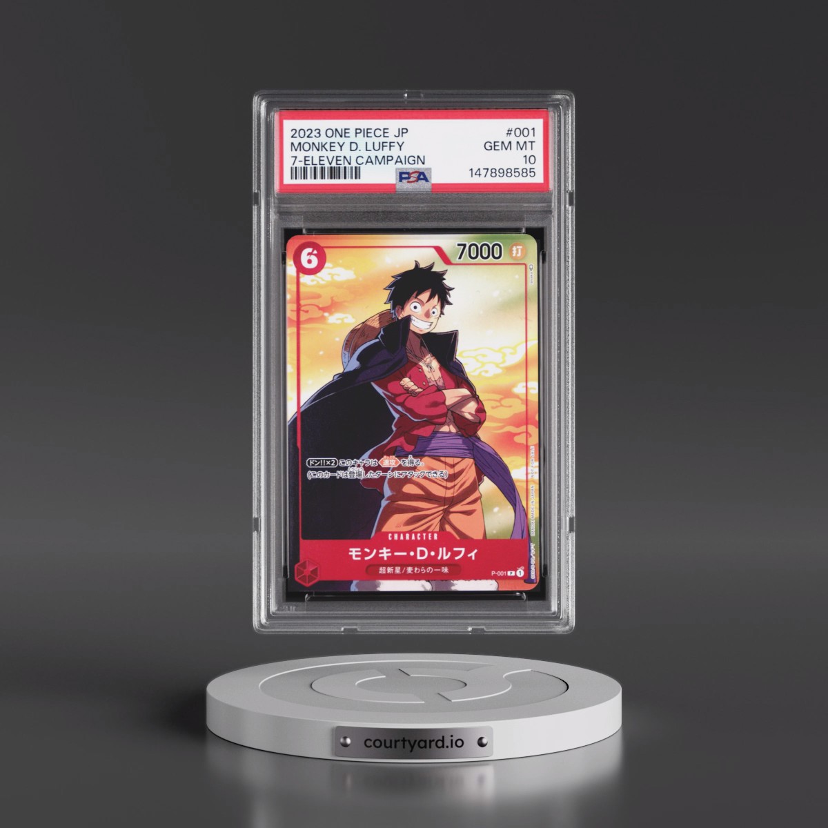 2023 One Piece Japanese Promos #001 Monkey D. Luffy - 7-Eleven Campaign (PSA 10 GEM MINT)