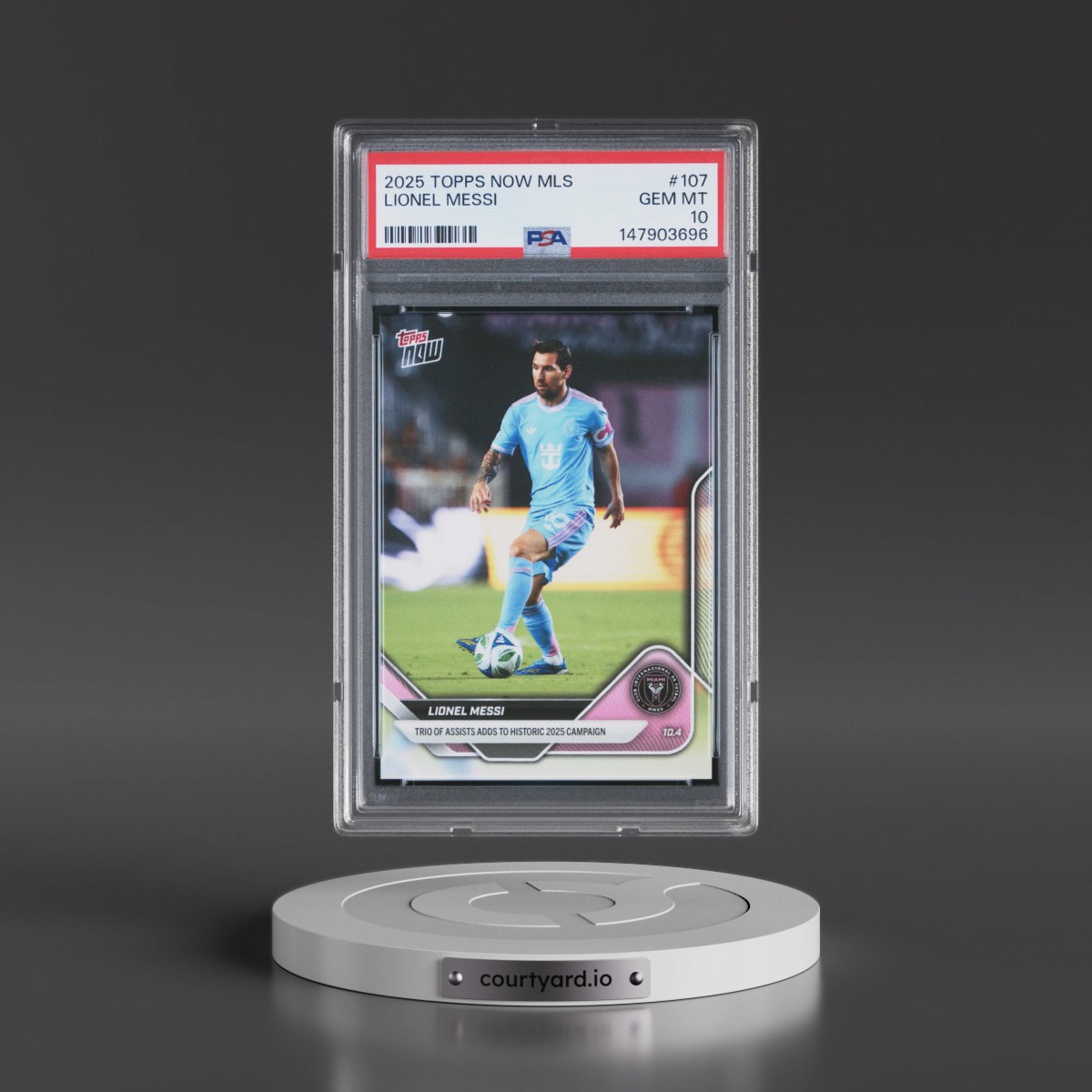 2025 Topps Now MLS #107 Lionel Messi (PSA 10 GEM MINT)