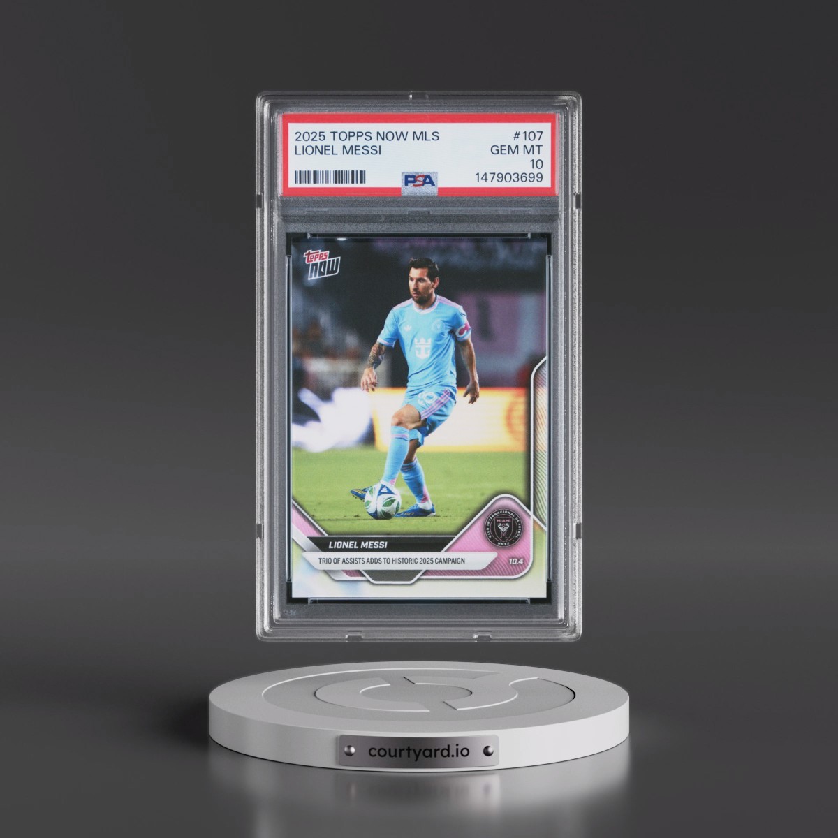 2025 Topps Now MLS #107 Lionel Messi (PSA 10 GEM MINT)