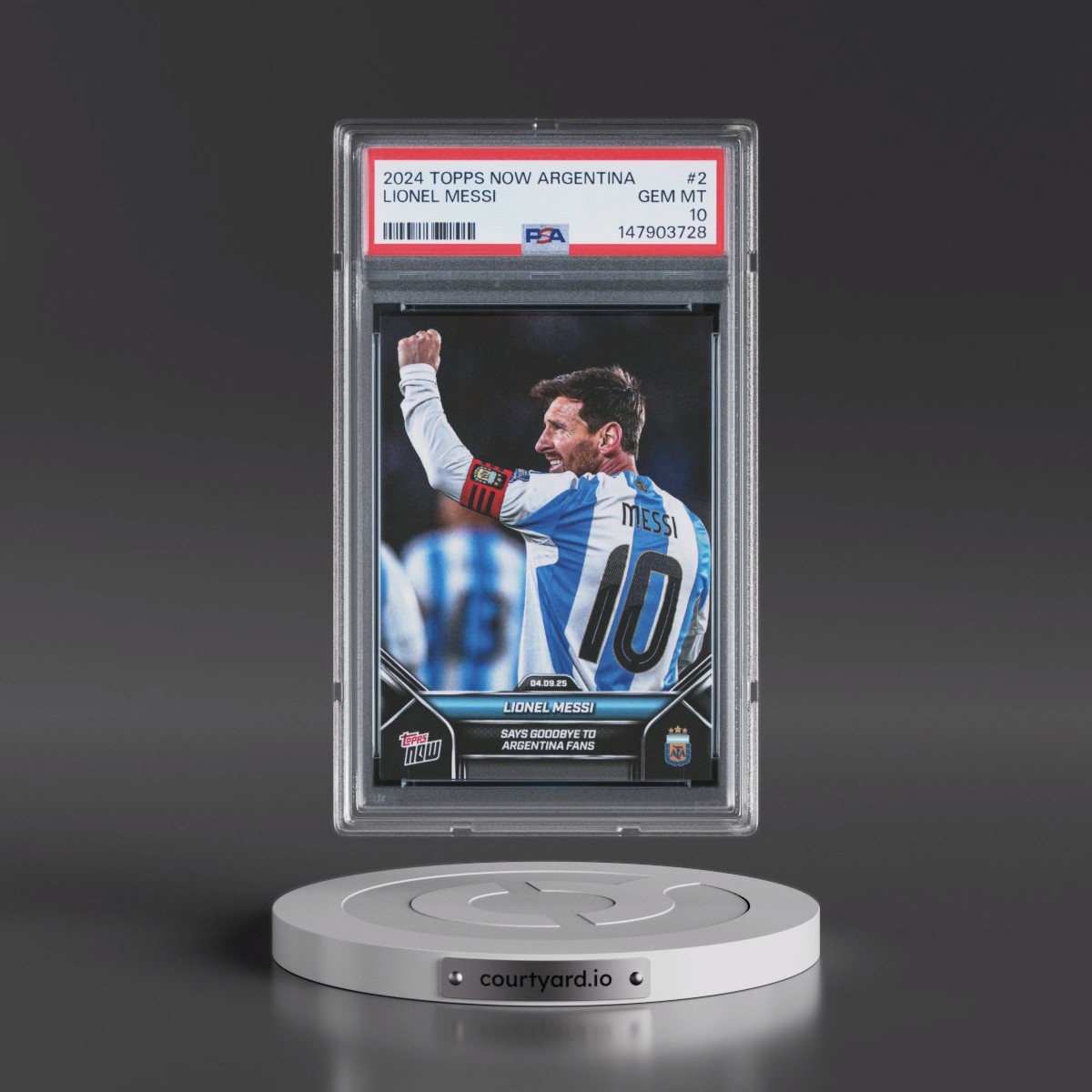 2024 Topps Now Argentina #2 Lionel Messi (PSA 10 GEM MINT)