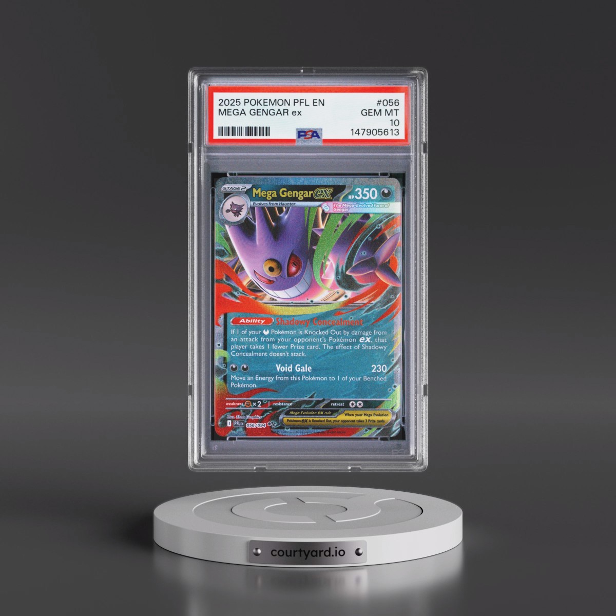 2025 Pokémon Pfl EN-Phantasmal Flames #056 Mega Gengar EX - Holo (PSA 10 GEM MINT)