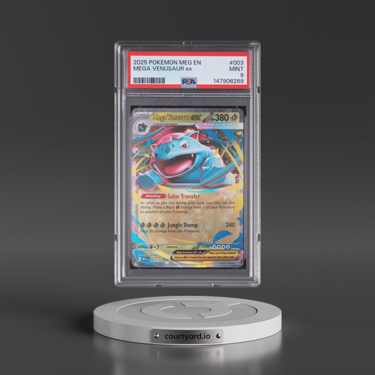 2025 Pokémon Meg EN-Mega Evolution #003 Mega Venusaur EX - Holo (PSA 9 MINT)
