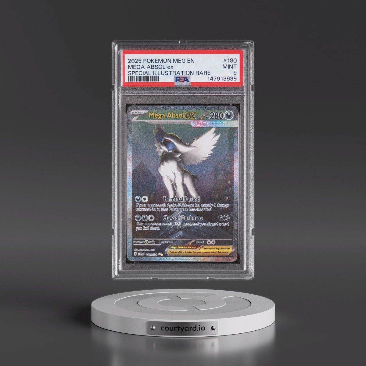 2025 Pokémon Meg EN-Mega Evolution #180 Mega Absol EX - Holo Special Illustration Rare (PSA 9 MINT)