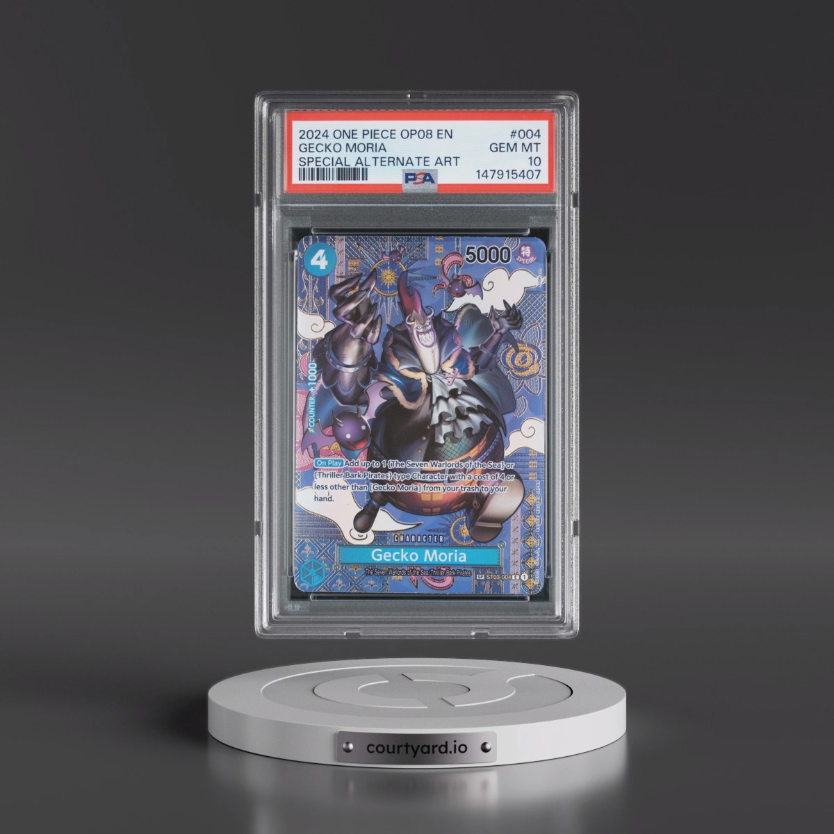 2024 One Piece OP08-Two Legends #004 Gecko Moria - Special Alternate Art (PSA 10 GEM MINT)
