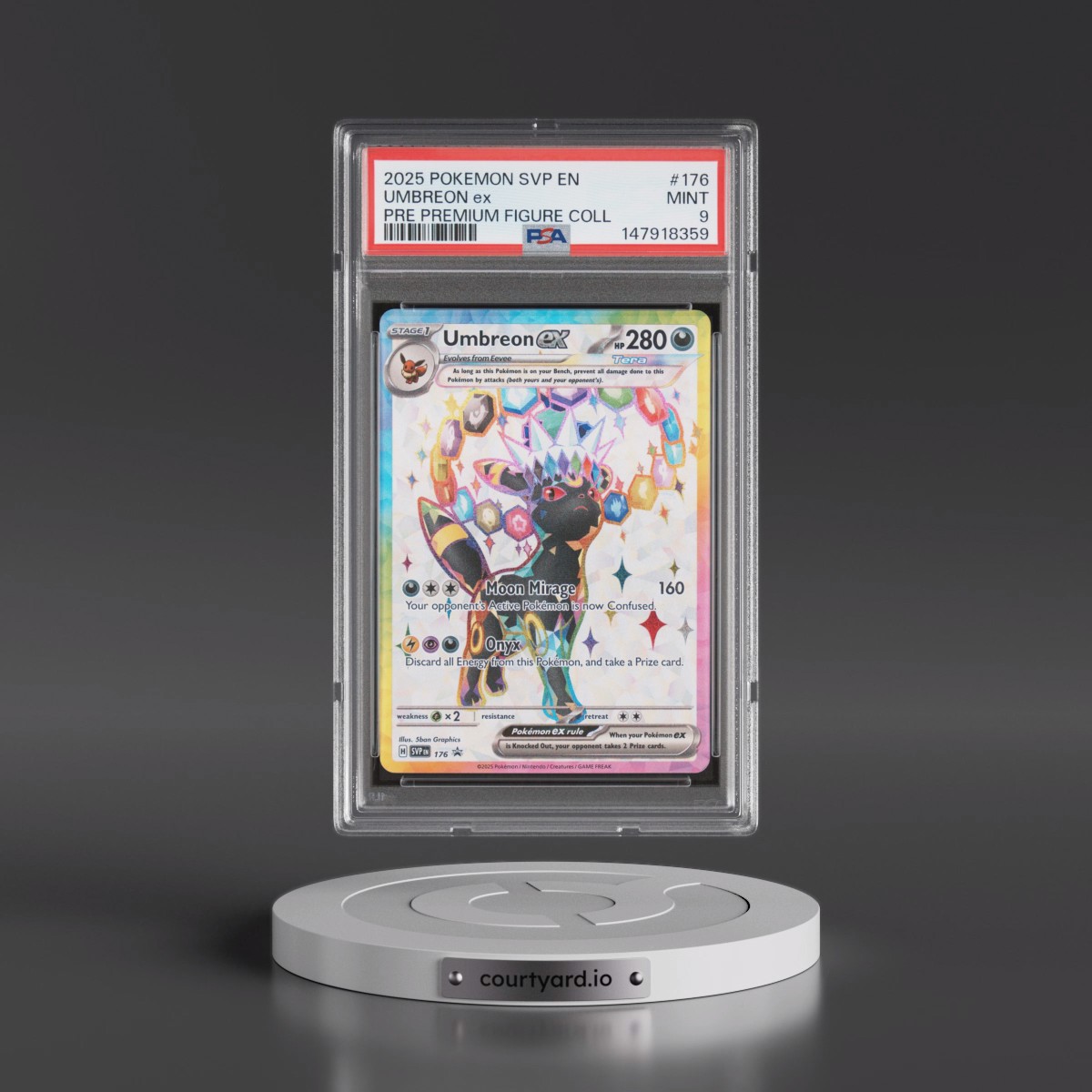 2025 Pokémon Svp EN-SV Black Star Promo #176 Umbreon EX - Holo Prismatic Evolutions Premium Figure Collection (PSA 9 MINT)