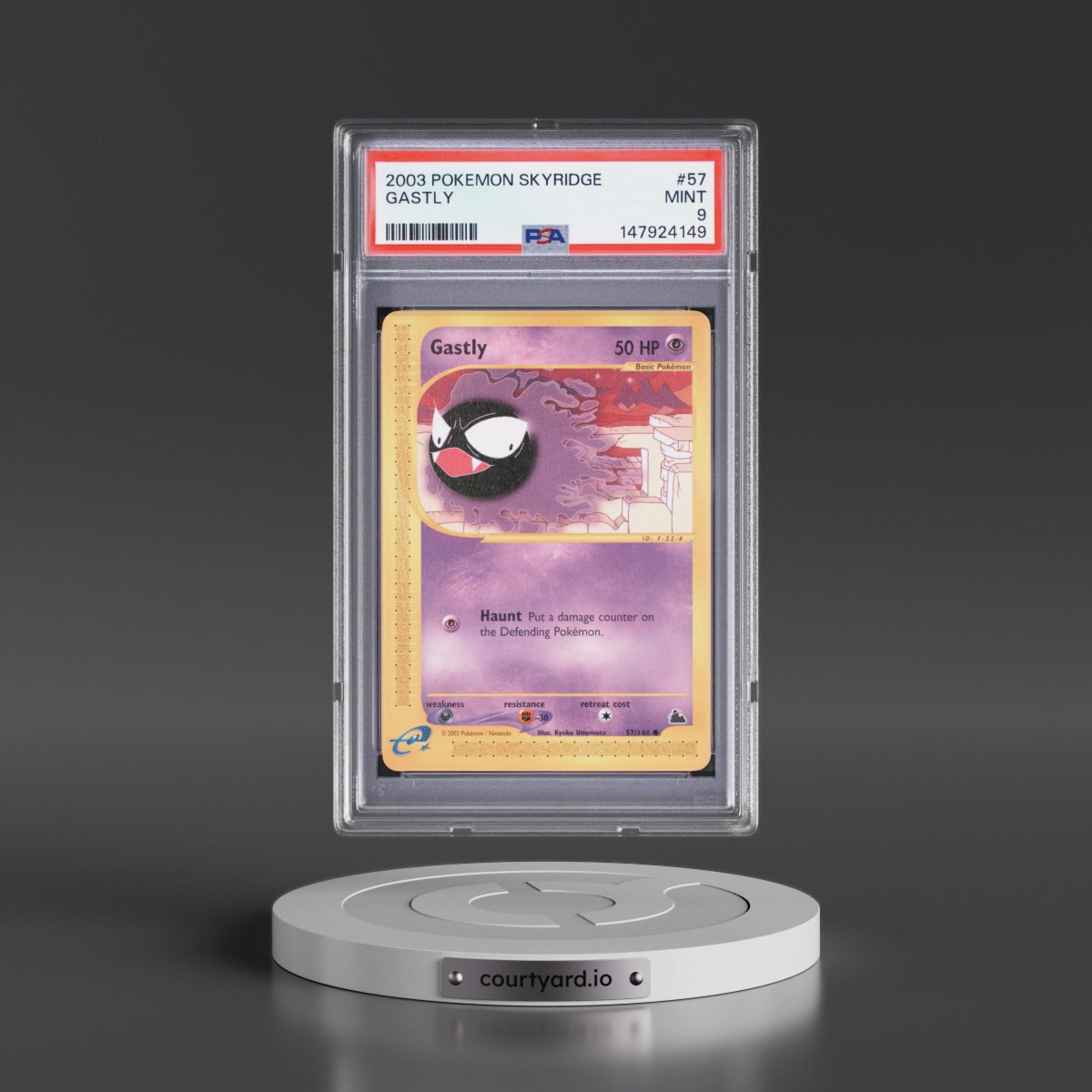 2003 Pokémon Skyridge #57 Gastly (PSA 9 MINT)