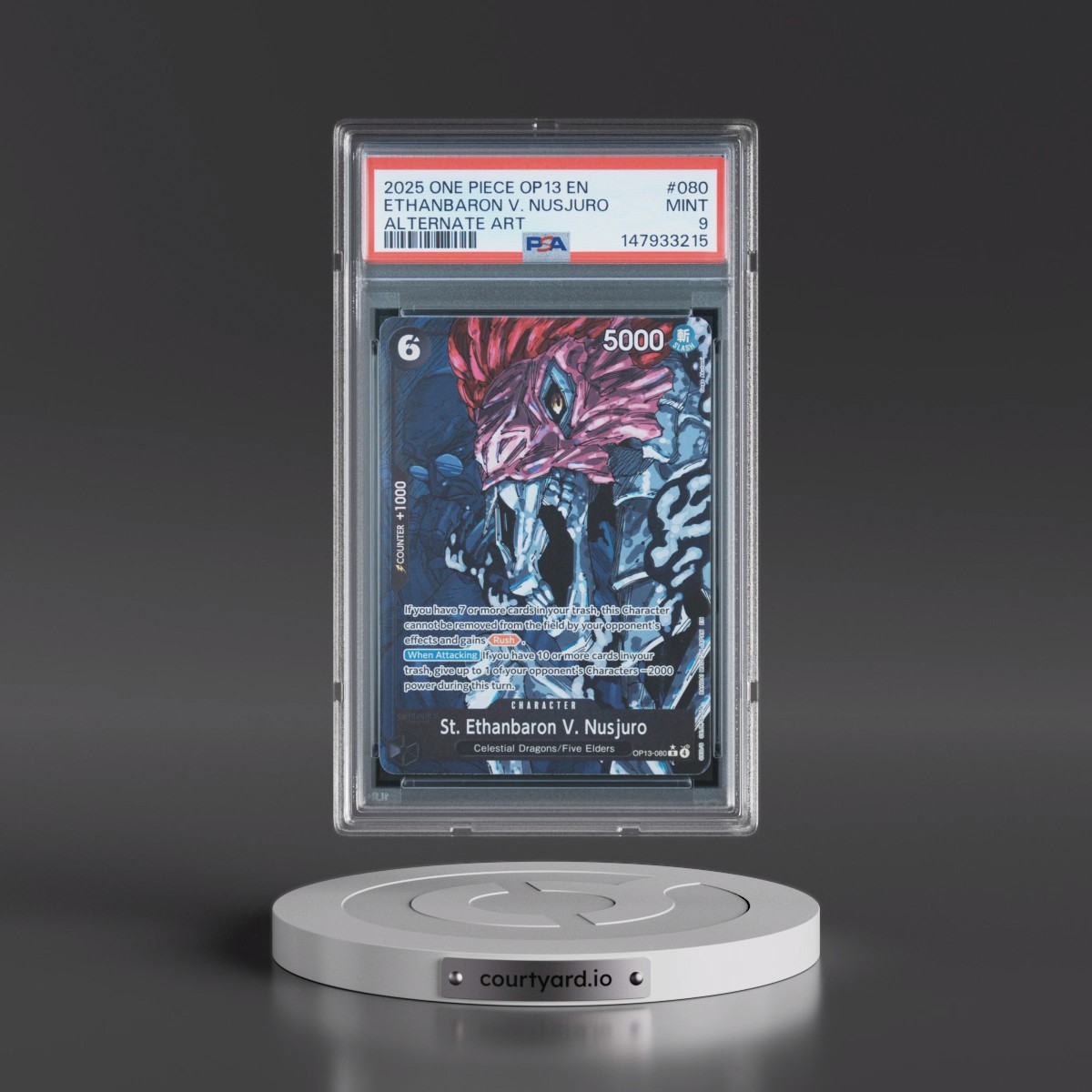 2025 One Piece OP13-Carrying on His Will #080 St. Ethanbaron V. Nusjuro - Alternate Art (PSA 9 MINT)