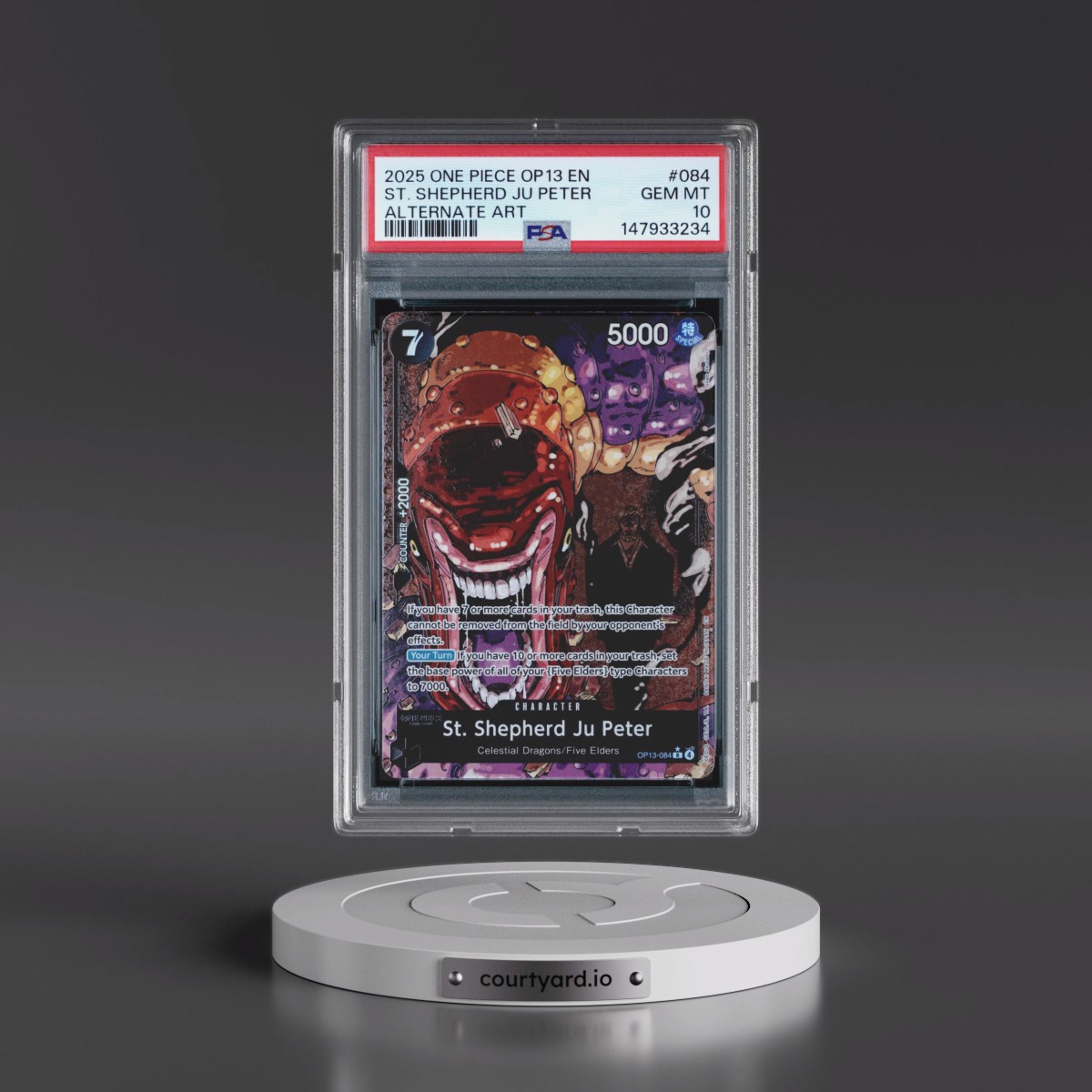 2025 One Piece OP13-Carrying on His Will #084 St. Shepherd JU Peter - Alternate Art (PSA 10 GEM MINT)