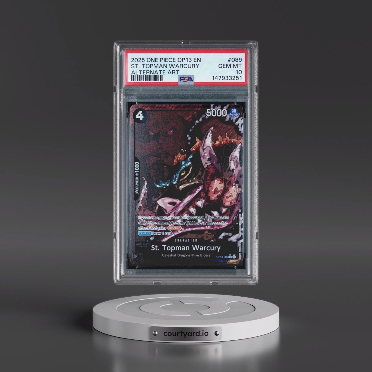 2025 One Piece OP13-Carrying on His Will #089 St. Topman Warcury - Alternate Art (PSA 10 GEM MINT)
