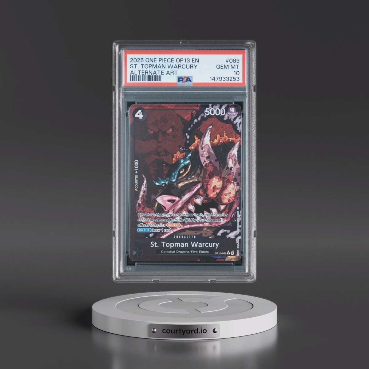 2025 One Piece OP13-Carrying on His Will #089 St. Topman Warcury - Alternate Art (PSA 10 GEM MINT)