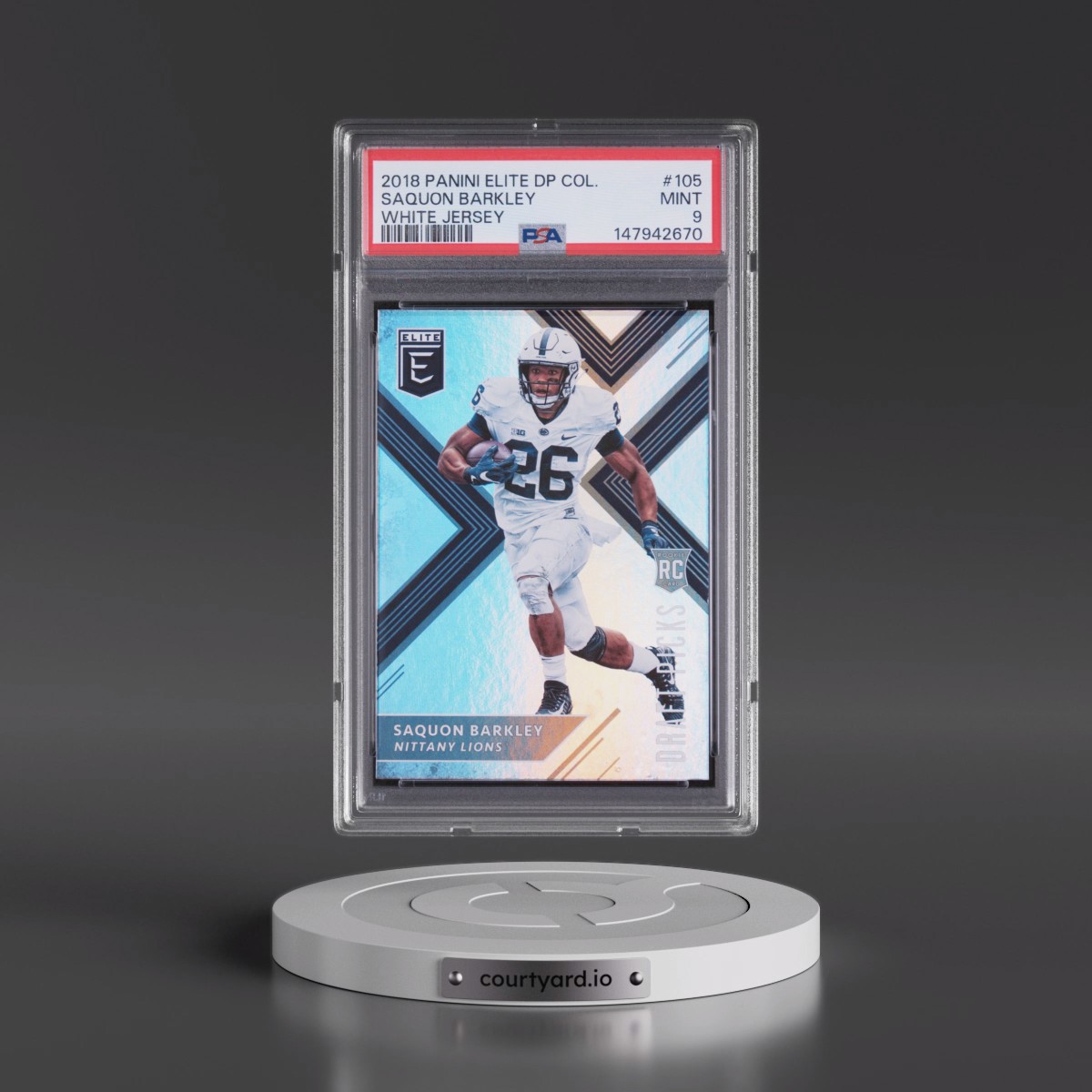 2018 Panini Elite Draft Picks Collegiate #105 Saquon Barkley - White Jersey (PSA 9 MINT)