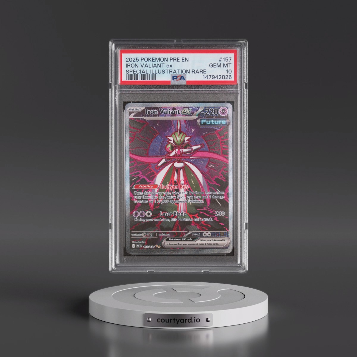 2025 Pokémon Pre EN-Prismatic Evolutions #157 Iron Valiant EX - Holo Special Illustration Rare (PSA 10 GEM MINT)