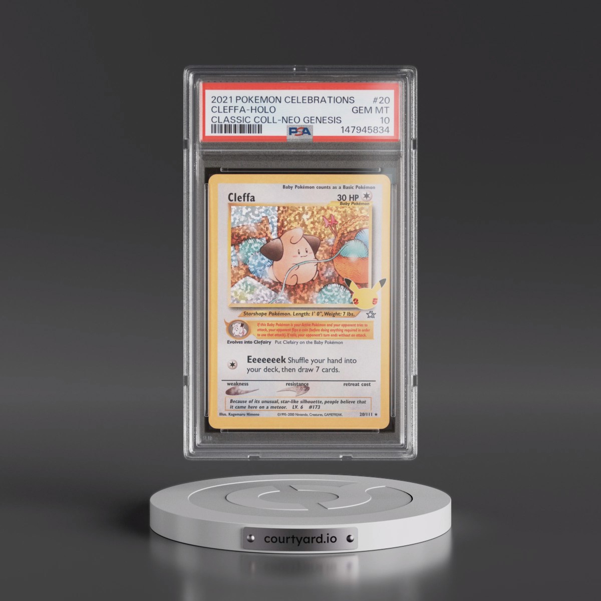 2021 Pokémon Celebrations Classic Collection #20 Cleffa - Holo (PSA 10 GEM MINT)