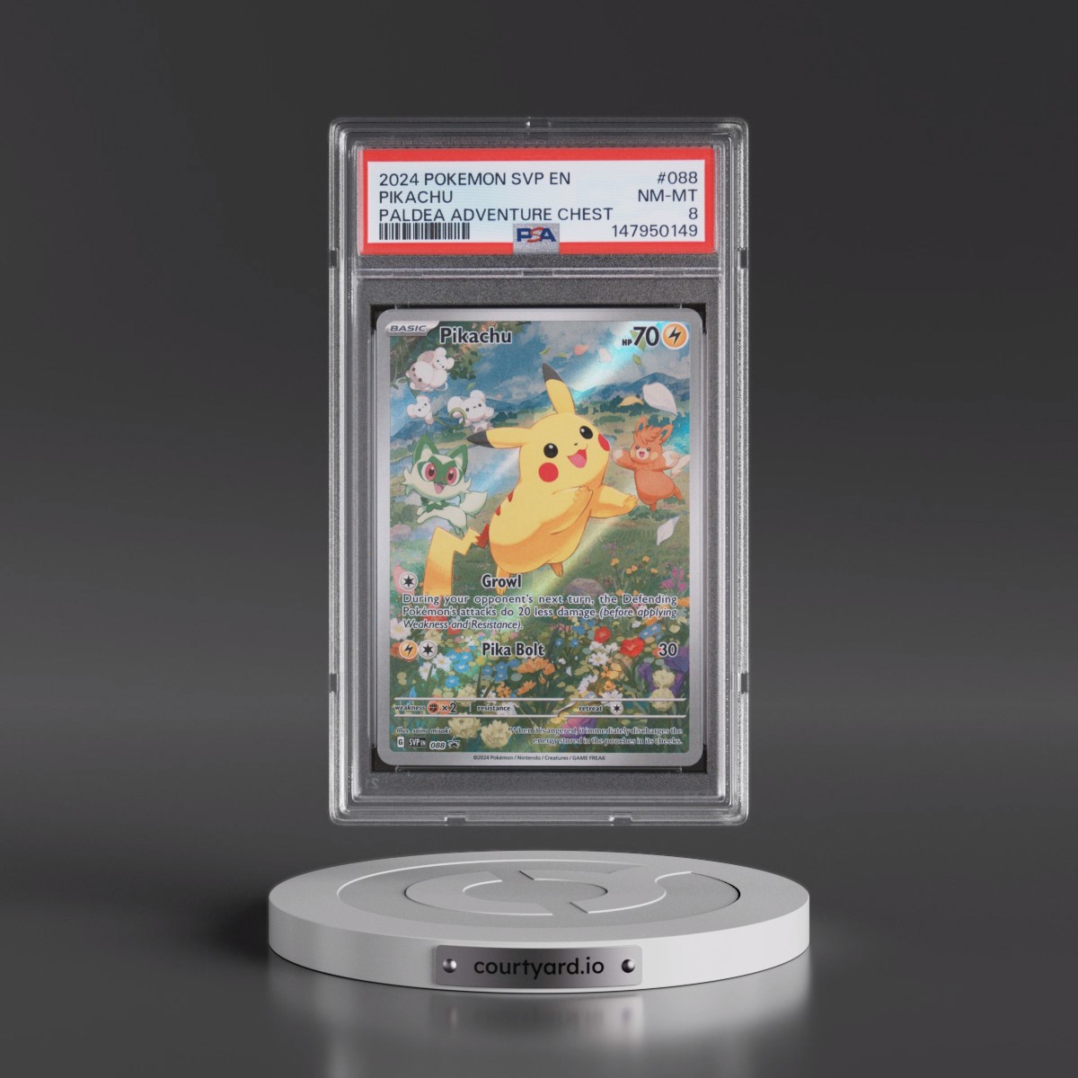 2024 Pokémon Svp EN-SV Black Star Promo #088 Pikachu - Paldea Adventure Chest (PSA 8 NM-MT)