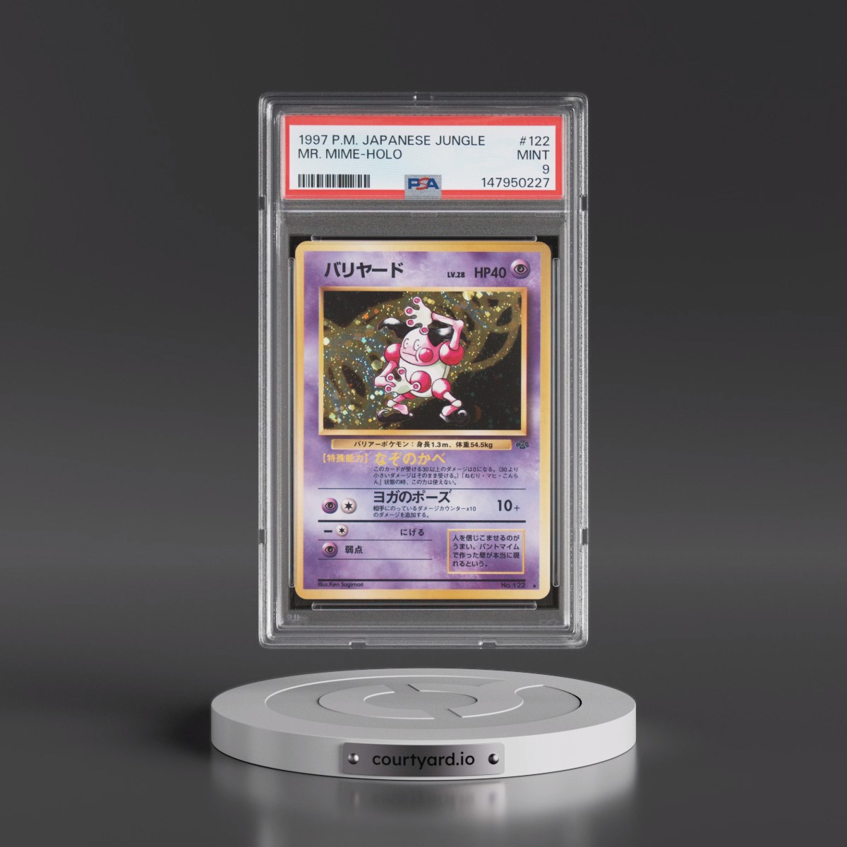 1997 Pokémon Jungle #122 Mr. Mime - Holo (PSA 9 MINT)