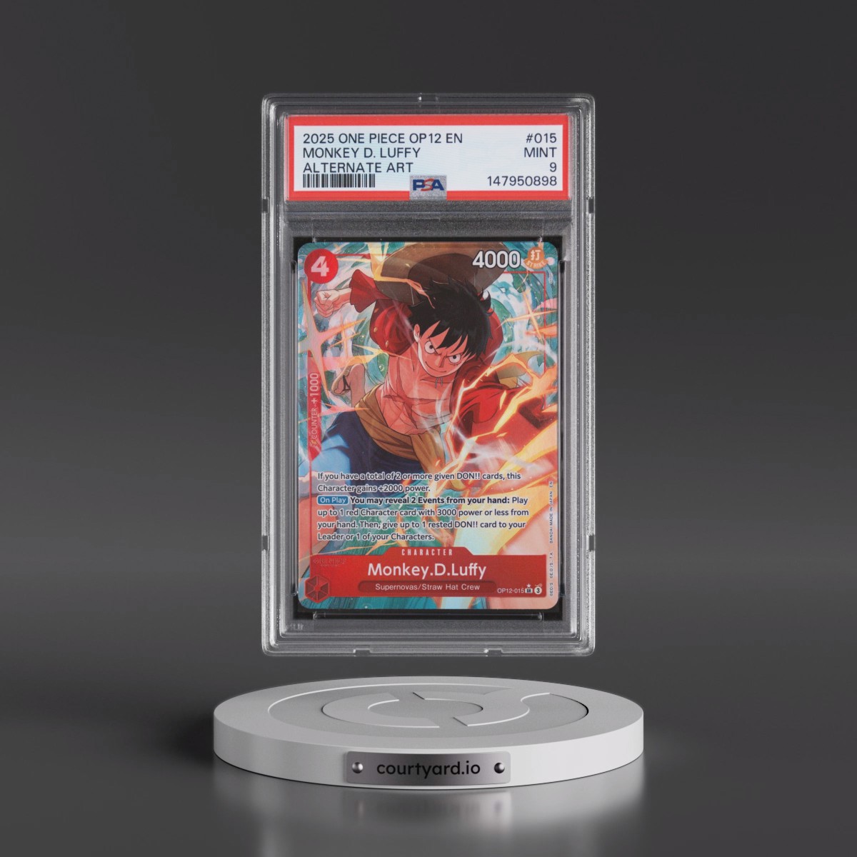 2025 One Piece OP12-Legacy of the Master #015 Monkey D. Luffy - Alternate Art (PSA 9 MINT)