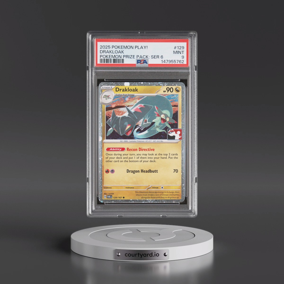 2025 Pokémon Play! Pokémon Prize Pack: Series 6 #129 Drakloak (PSA 9 MINT)