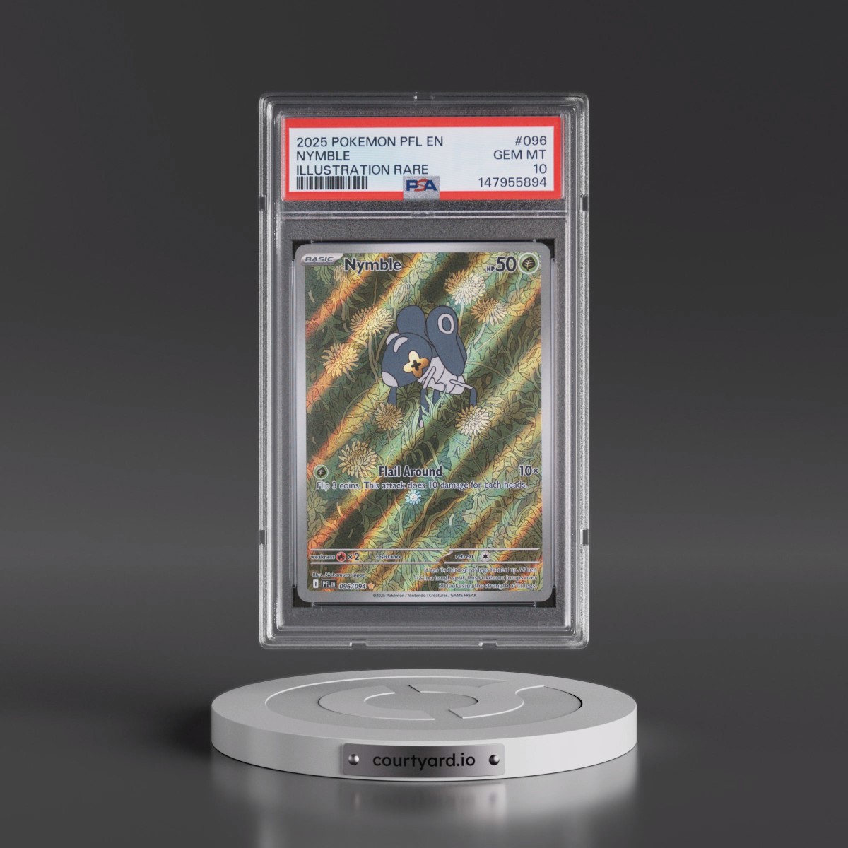2025 Pokémon Pfl EN-Phantasmal Flames #096 Nymble - Illustration Rare (PSA 10 GEM MINT)