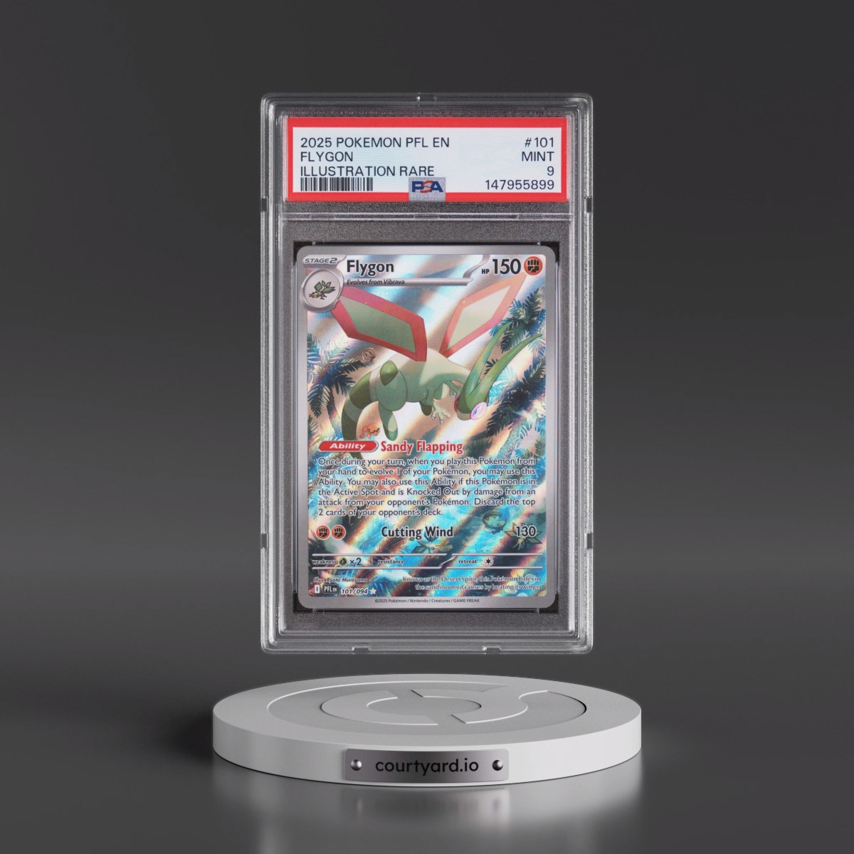 2025 Pokémon Pfl EN-Phantasmal Flames #101 Flygon - Illustration Rare (PSA 9 MINT)