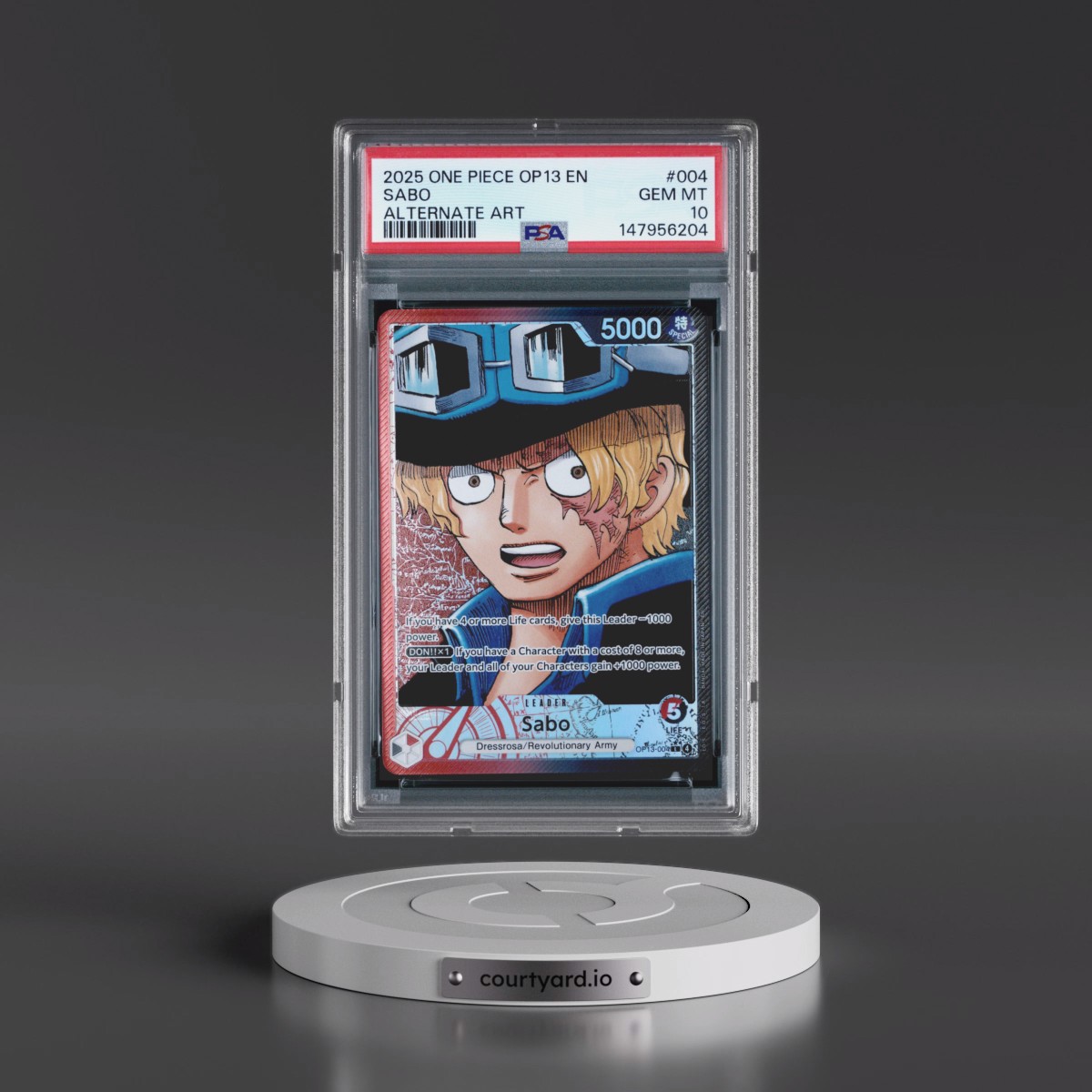 2025 One Piece OP13-Carrying on His Will #004 Sabo - Alternate Art (PSA 10 GEM MINT)