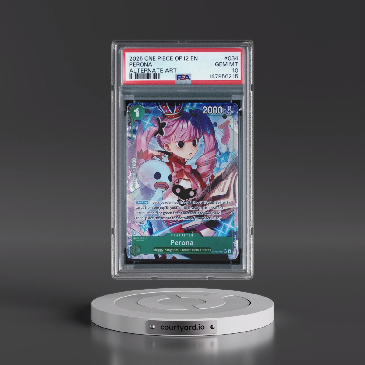 2025 One Piece OP12-Legacy of the Master #034 Perona - Alternate Art (PSA 10 GEM MINT)