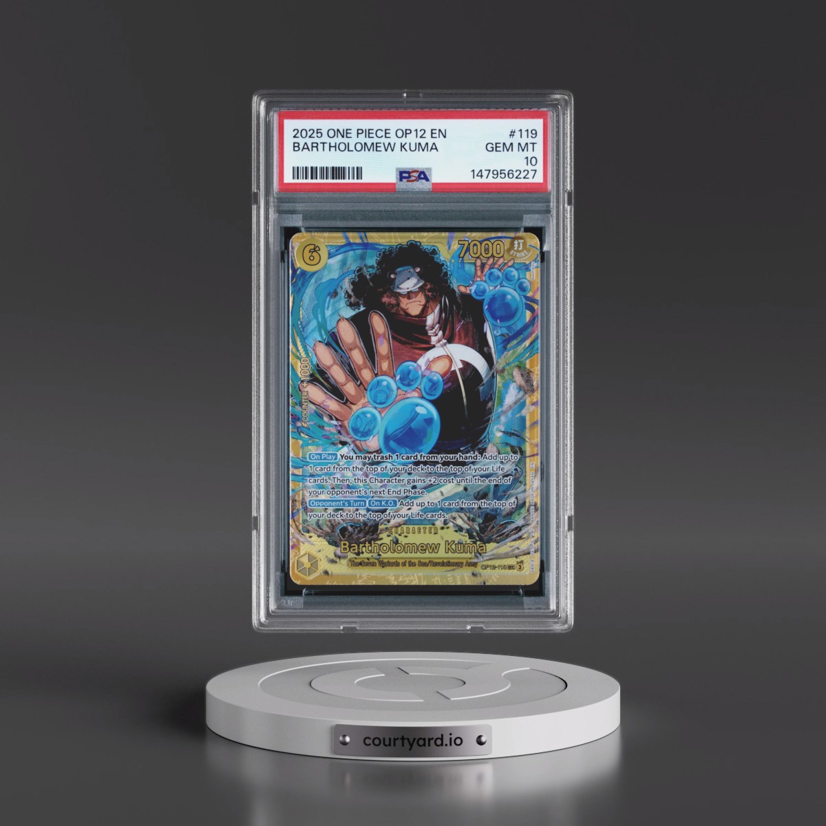 2025 One Piece OP12-Legacy of the Master #119 Bartholomew Kuma (PSA 10 GEM MINT)