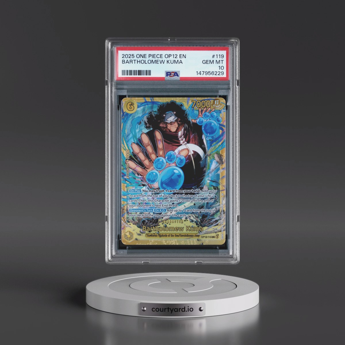 2025 One Piece OP12-Legacy of the Master #119 Bartholomew Kuma (PSA 10 GEM MINT)