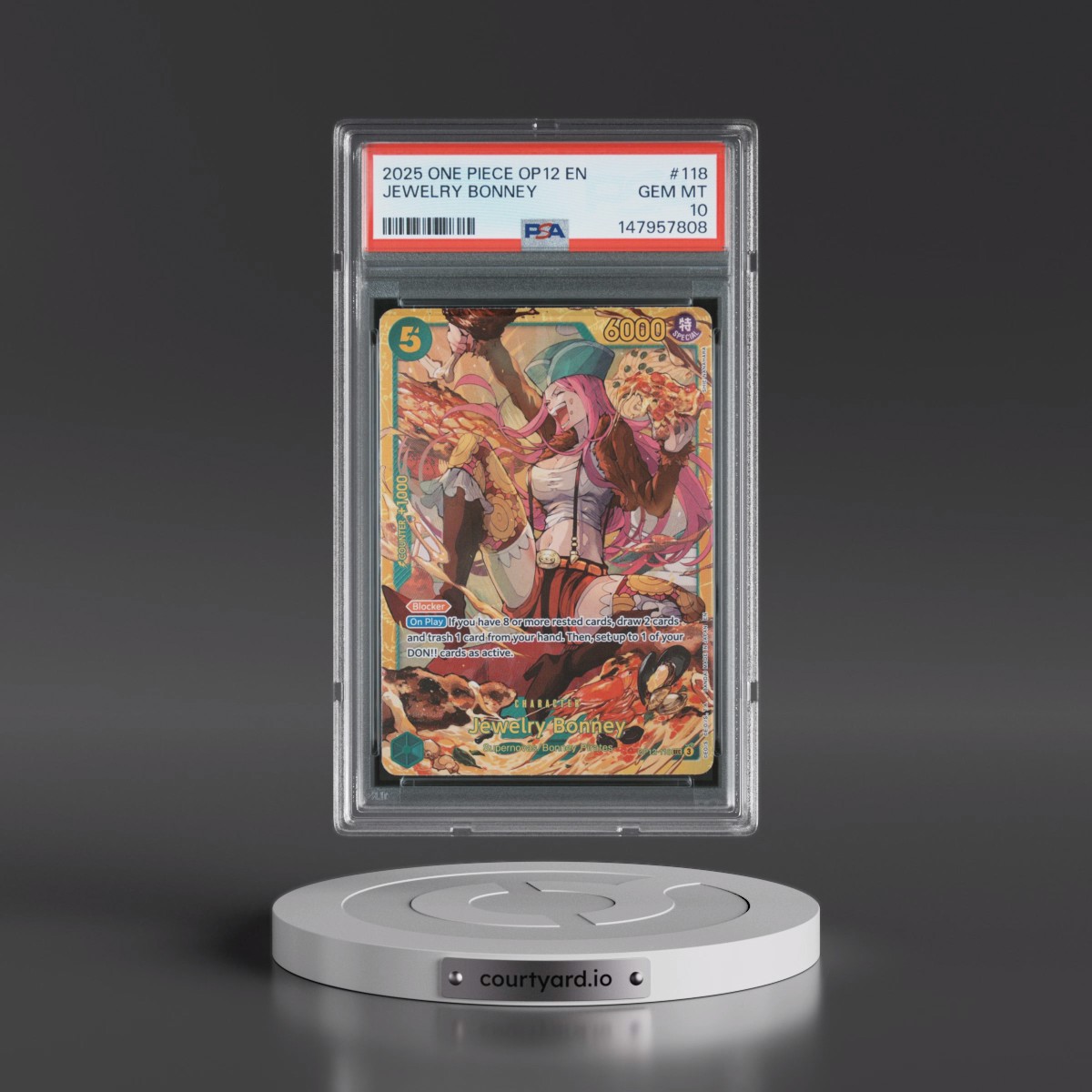 2025 One Piece OP12-Legacy of the Master #118 Jewelry Bonney (PSA 10 GEM MINT)
