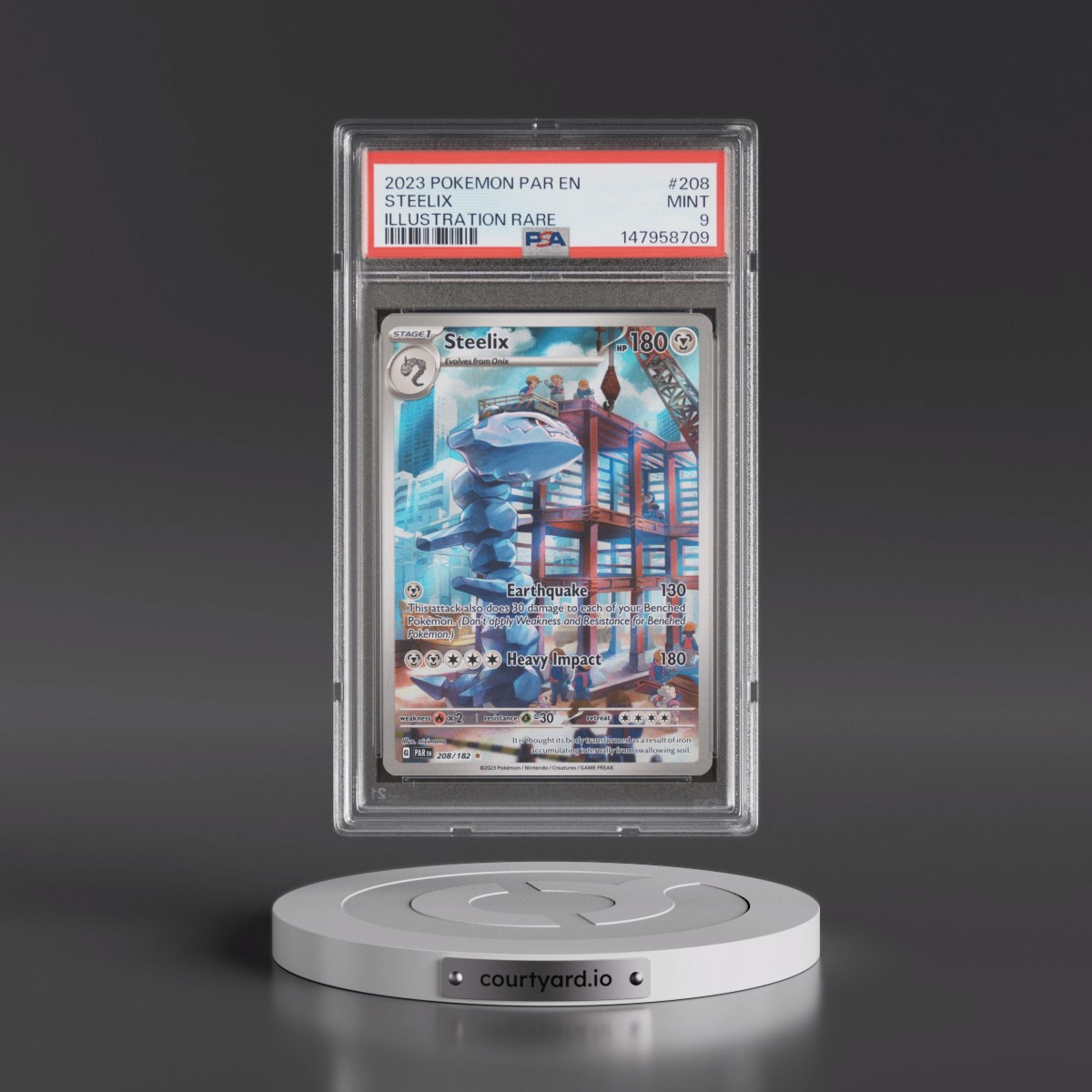 2023 Pokémon Par EN-Paradox Rift #208 Steelix - Illustration Rare (PSA 9 MINT)