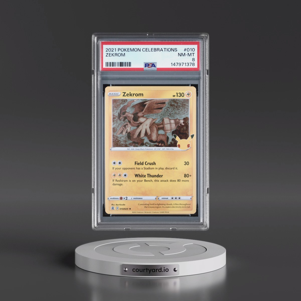 2021 Pokémon Celebrations #010 Zekrom (PSA 8 NM-MT)