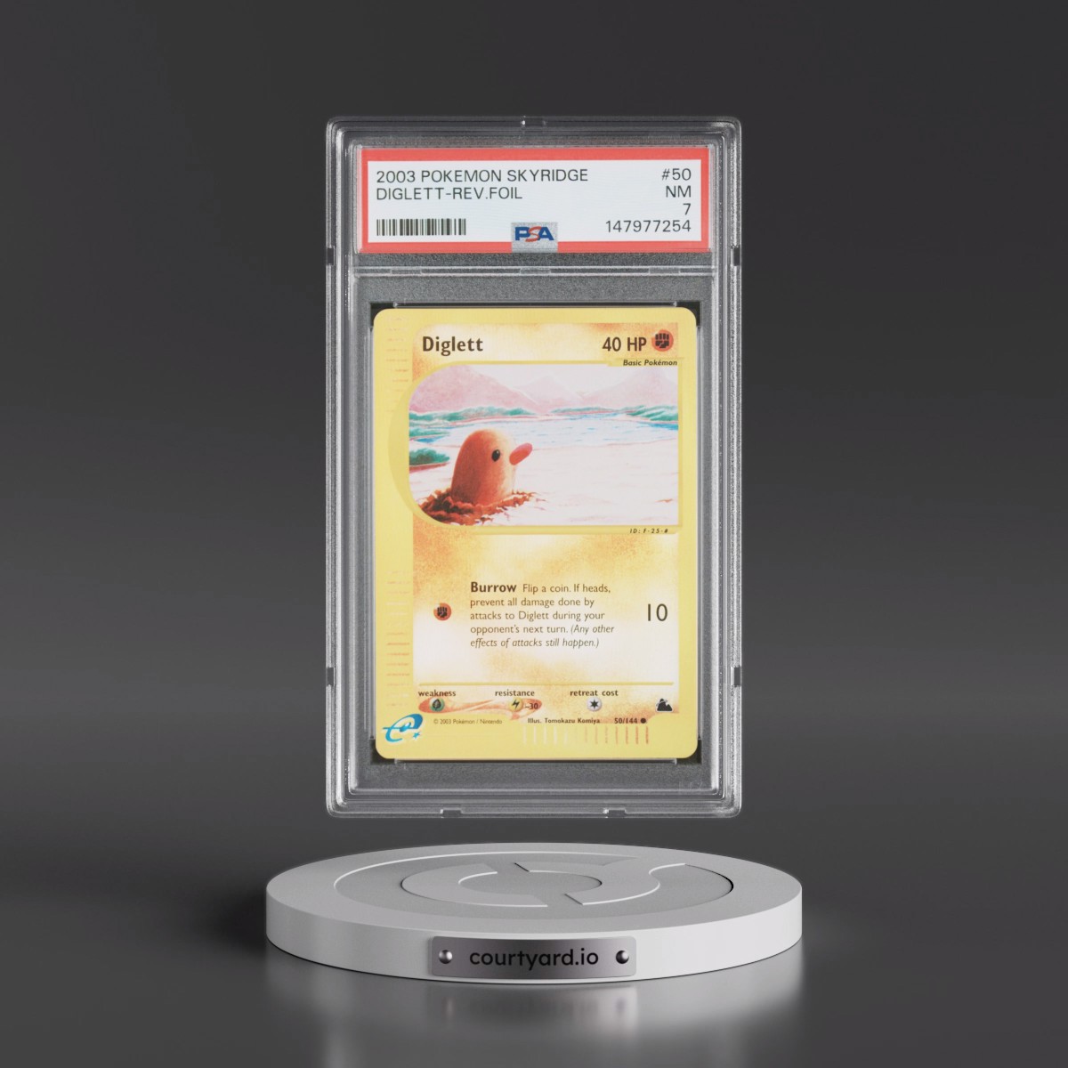 2003 Pokémon Skyridge #50 Diglett - Reverse Foil (PSA 7 NM)
