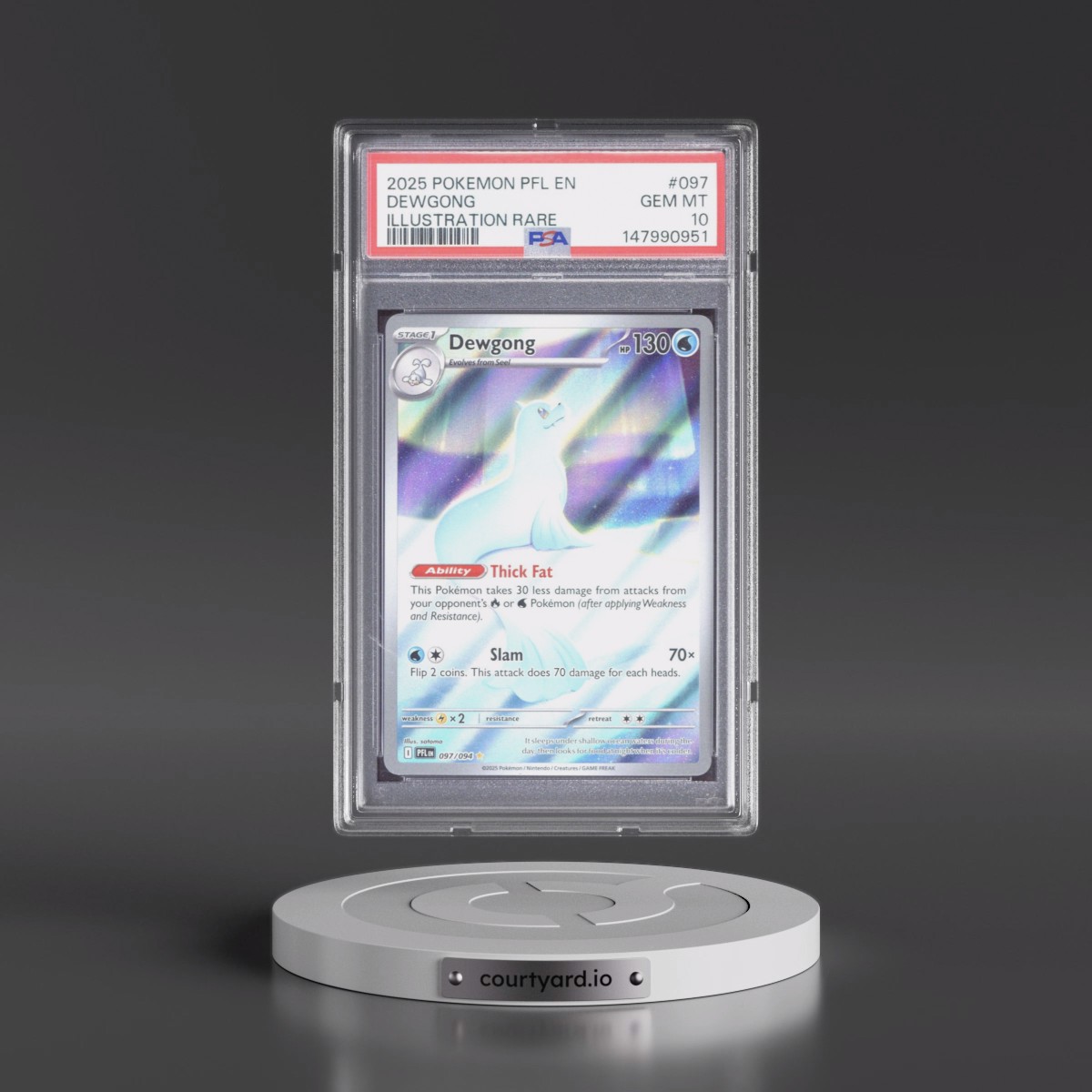 2025 Pokémon Pfl EN-Phantasmal Flames #097 Dewgong - Illustration Rare (PSA 10 GEM MINT)