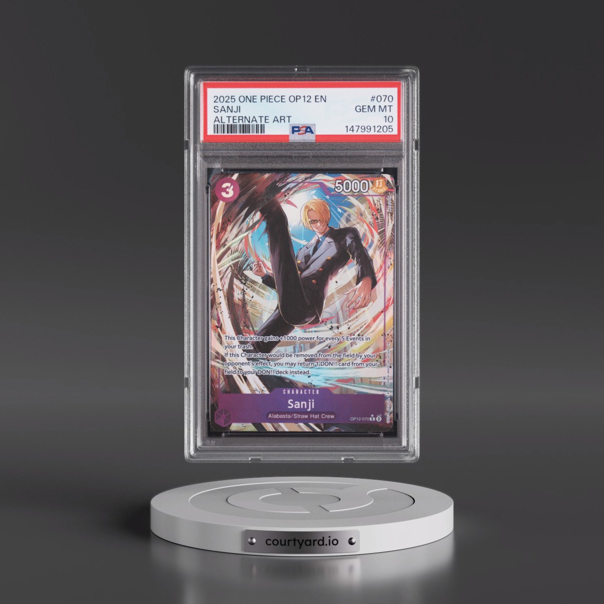 2025 One Piece OP12-Legacy of the Master #070 Sanji - Alternate Art (PSA 10 GEM MINT)