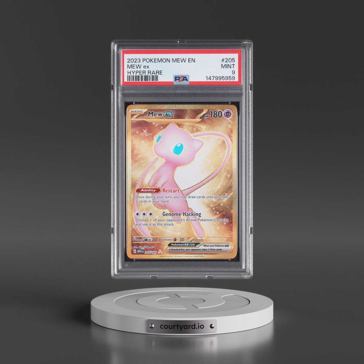 2023 Pokémon Mew EN-151 #205 Mew EX - Holo Hyper Rare (PSA 9 MINT)