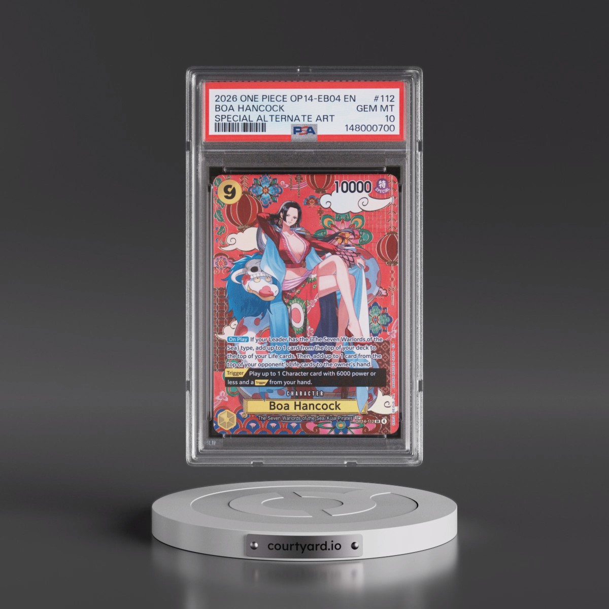 2026 One Piece OP14-EB04-the Azure Sea's Seven #112 Boa Hancock - Special Alternate Art (PSA 10 GEM MINT)