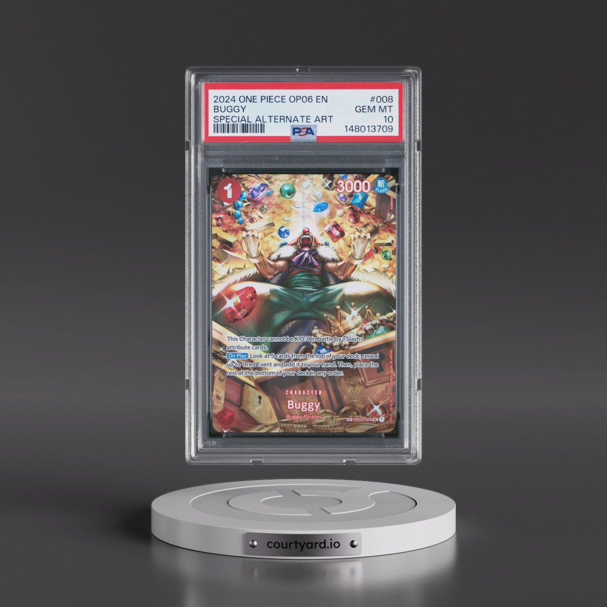 2024 One Piece OP06-Wings of the Captain #008 Buggy - Special Alternate Art (PSA 10 GEM MINT)