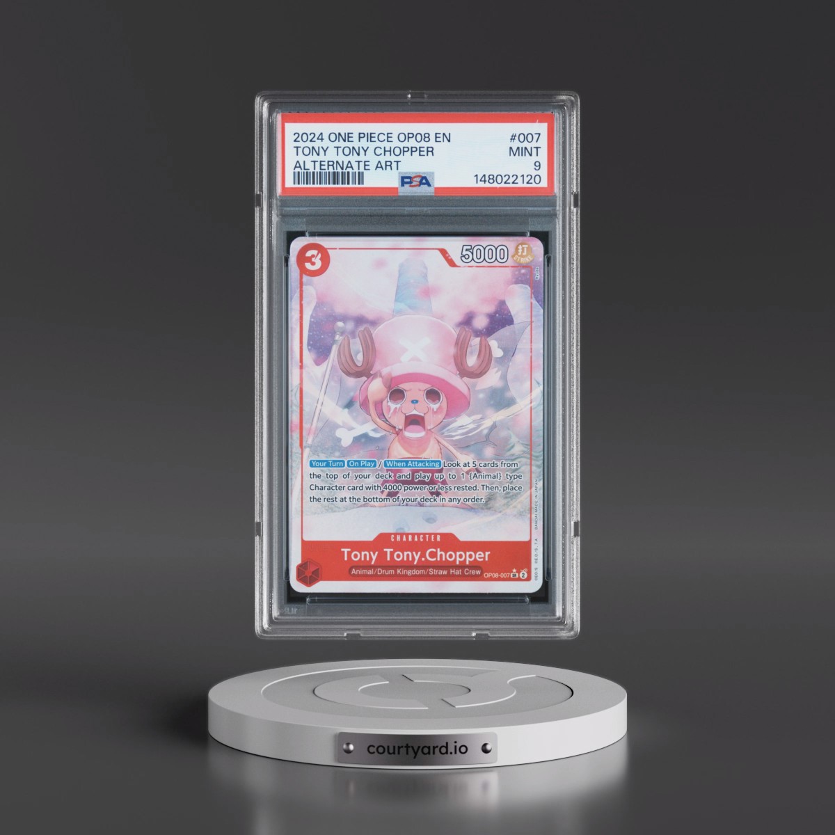2024 One Piece OP08-Two Legends #007 Tony Tony Chopper - Alternate Art (PSA 9 MINT)