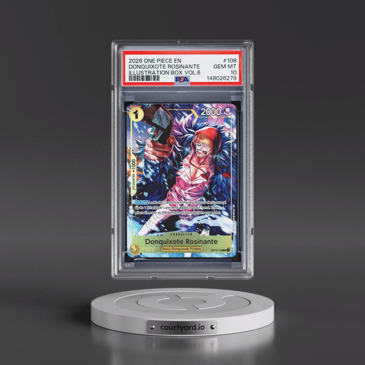 2026 One Piece Promos #108 Donquixote Rosinante - Illustration Box Vol.6 (PSA 10 GEM MINT)