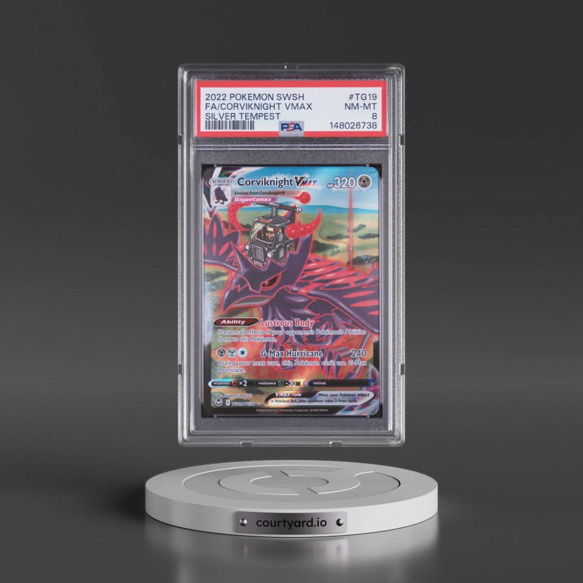 2022 Pokémon Sword & Shield Silver Tempest #TG19 Corviknight Vmax - Full Art (PSA 8 NM-MT)