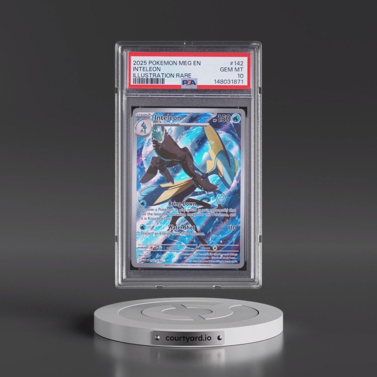 2025 Pokémon Meg EN-Mega Evolution #142 Inteleon - Illustration Rare (PSA 10 GEM MINT)