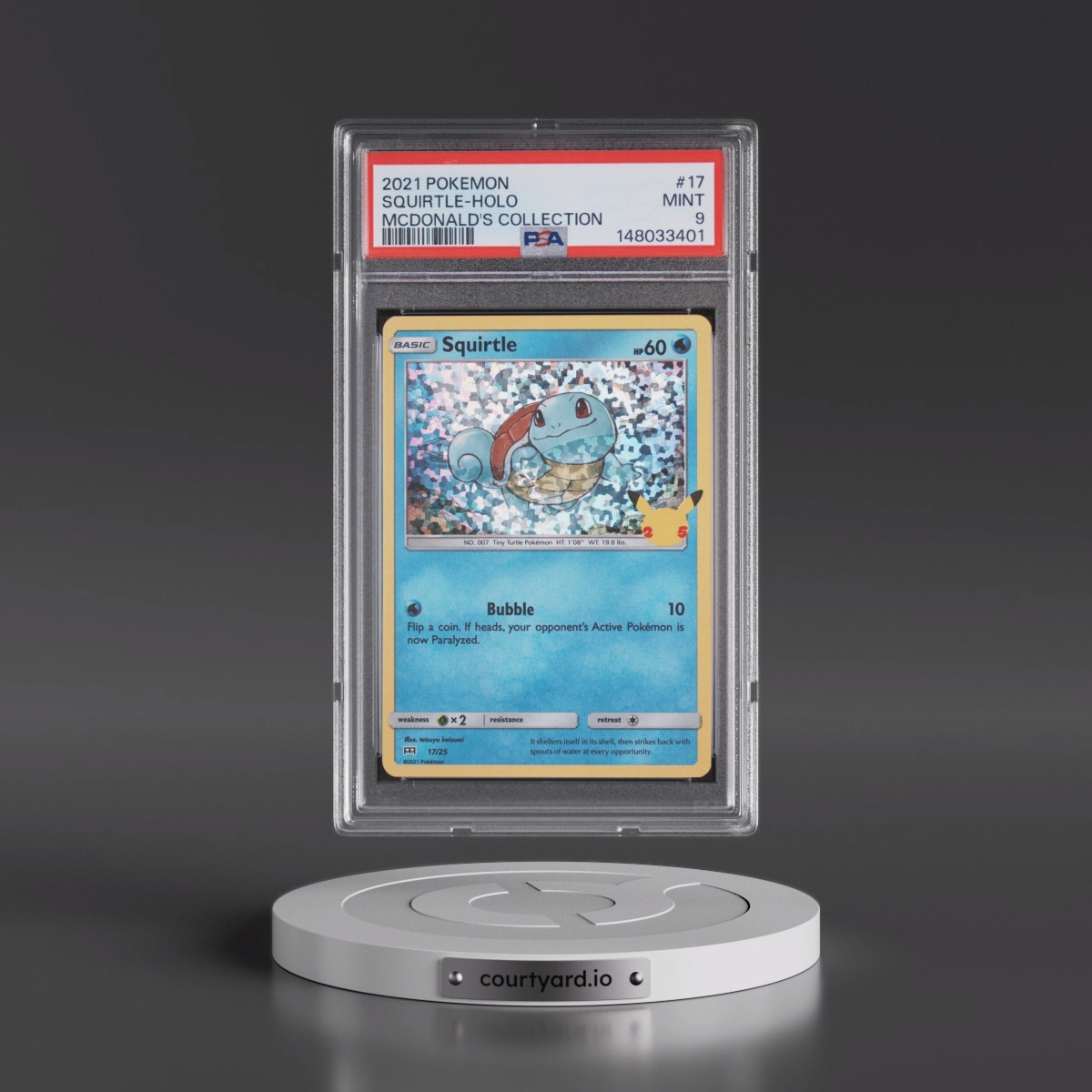 2021 Pokémon Mcdonald's Collection #17 Squirtle - Holo (PSA 9 MINT)