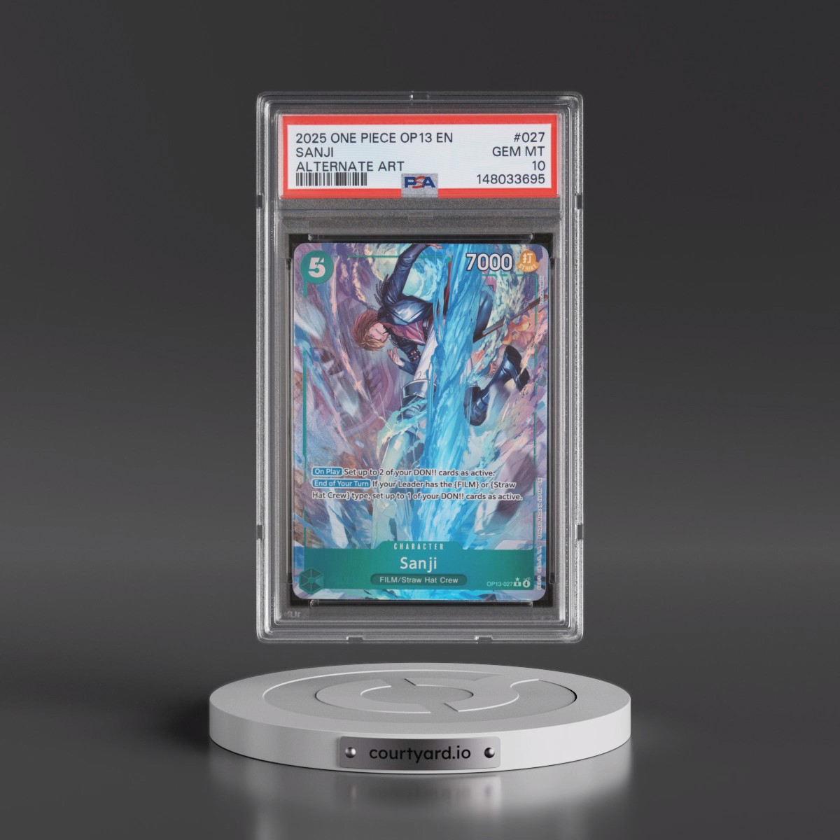 2025 One Piece OP13-Carrying on His Will #027 Sanji - Alternate Art (PSA 10 GEM MINT)