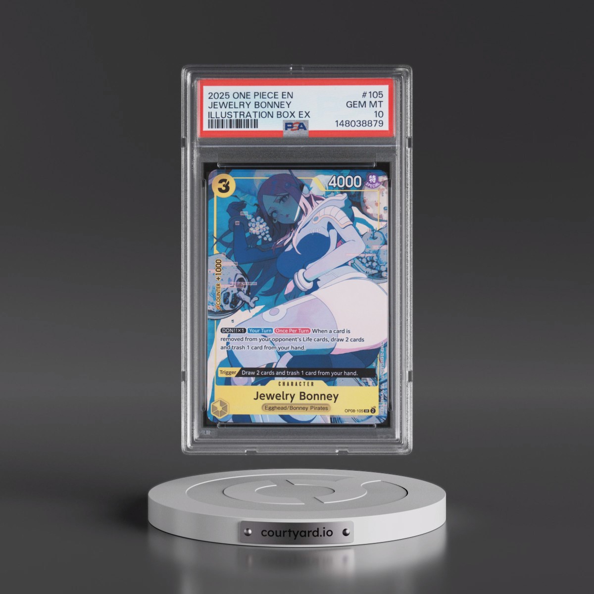 2025 One Piece Promos Jewelry Bonney - Illustration Box EX #105 PSA 10